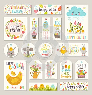 Set of Easter gift tags and labels