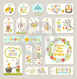 Set of Easter gift tags and labels