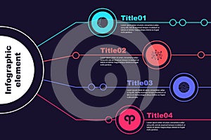 Set Eclipse of the sun, Milky way spiral galaxy, Planet Venus and Aries zodiac. Business infographic template. Vector