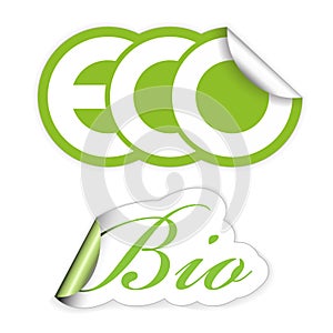 Set of eco and bio labels