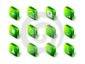 Set Eco friendly house, Leaf symbol, in hand, Oil rig, Solar energy panel and icon. Vector