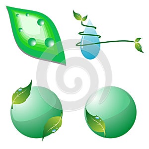 Set of eco icons. Vector illustration