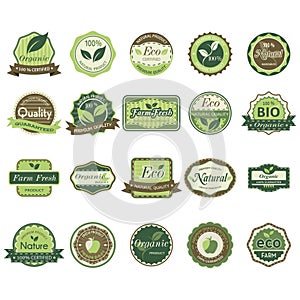 set of eco labels. Vector illustration decorative design