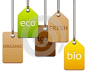 Set of eco and organic labels