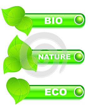 Set of ecology buttons