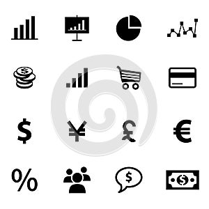 Set of economy and finance related icons