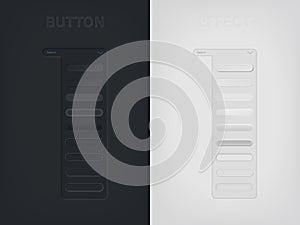 Set of editable emboss & deboss 3d button effects. Doff neumorphism style. photo