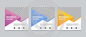 Set of Editable square business web banner design template.