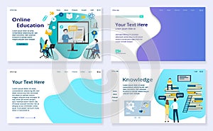 Set of Education concepts and empty templates, website templates