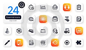 Set of Education flat icons. Workflow, Mail and Tutorials elements for web application. For design. Vector