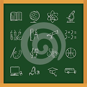 Set of education icons. Vector illustration decorative design