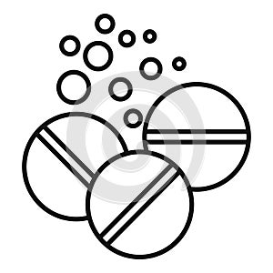 Effervescent pills dissolving in water creating bubbles