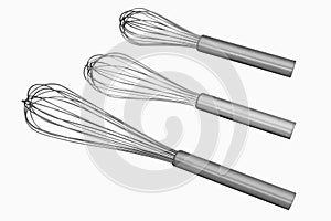 Set of egg whisks, three sizes