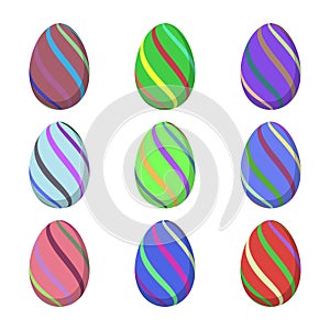 Set eggs of different colors