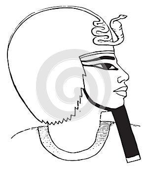 Amenhotep Amenophis. Set of Egiptian labels and elements. Vector set illustration template tattoo.