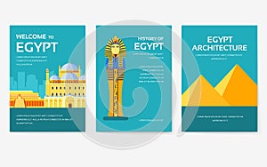 Set of Egypt country ornament travel tour concept. Vacation traditional, magazine, book, poster, abstract, element