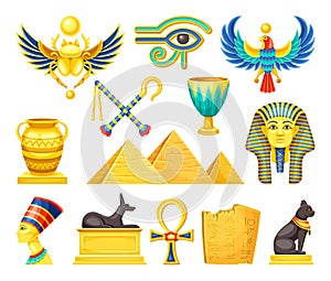 Set of Egyptian cultural symbols