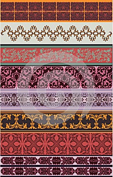 Set Of Eight Color Borders.