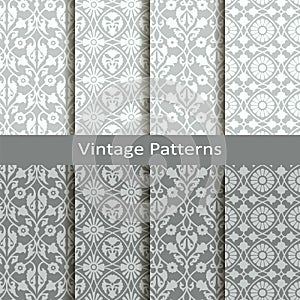 Set of eight vector vintage arabic patterns. design for packaging, covers, textile