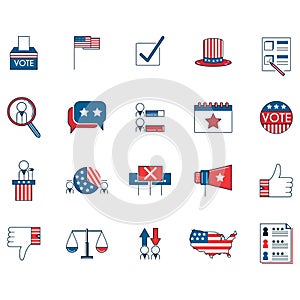 set of election icons. Vector illustration decorative design