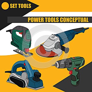Set of electric tools
