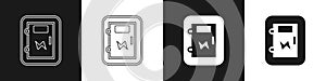 Set Electrical panel icon isolated on black and white background. Vector