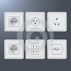 Set of electrical socket different contries