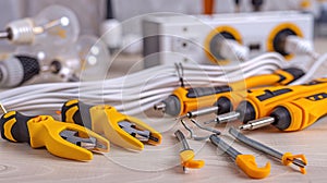 The set of electrical tools.AI generated image