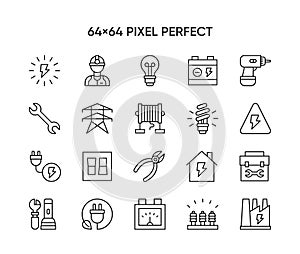 Set of Electricity icons collection.