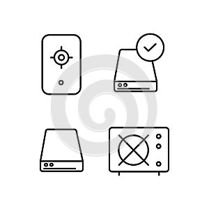 Set of electronic line icon concept design collection