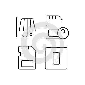 Set of electronic line icon concept design collection vector