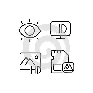 Set of electronic line icon design collection