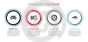 Set Electronic scales, Spectrometer, Biohazard symbol and Experimental mouse. Business infographic template. Vector