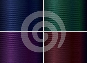 Set of elegant abstract blue, green, purple, red metallic background wave lines pattern texture luxury style