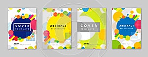 Set of elegant abstract geometric templates background for business brochure cover design