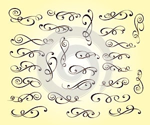 Set elegant decorative elements. Vector illustrati