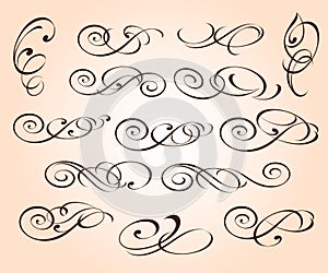 Set elegant decorative elements. Vector illustrati