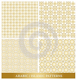 Set of Elegant Islamic or Arabic Seamless Patterns