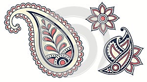 Set of Elegant Paisley Motifs - Classic Decorative Elements, vector design Generative AI