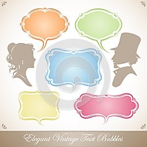 A Set Elegant Vintage Text Bubbles