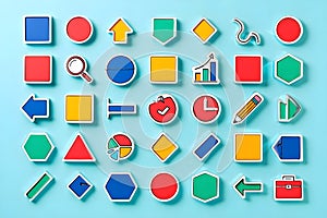 Set of elements for the development of creative infographics.