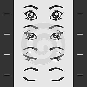 Set Elements of Female Eye Blink