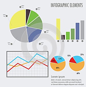Set elements of infographics for design, eps 10 vector illustration.