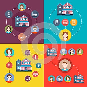 Set elements of infographics travel and couchsurfing