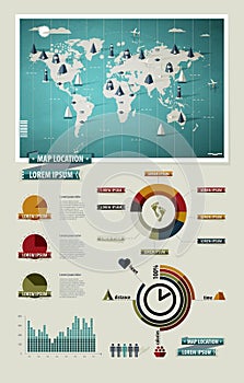 Sada prvky z infografiky. 