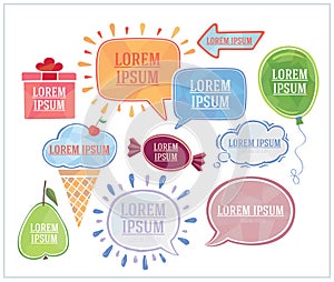 Set of elements to denote speech.