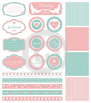 Set of elements for wedding design