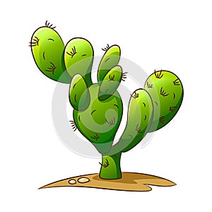 Set of elements of the Wild West. Cactus.