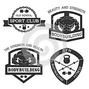 Set of emblem bodybuilding and fitness.