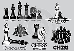 Impostato emblemi un francobolli scacchi torneo 